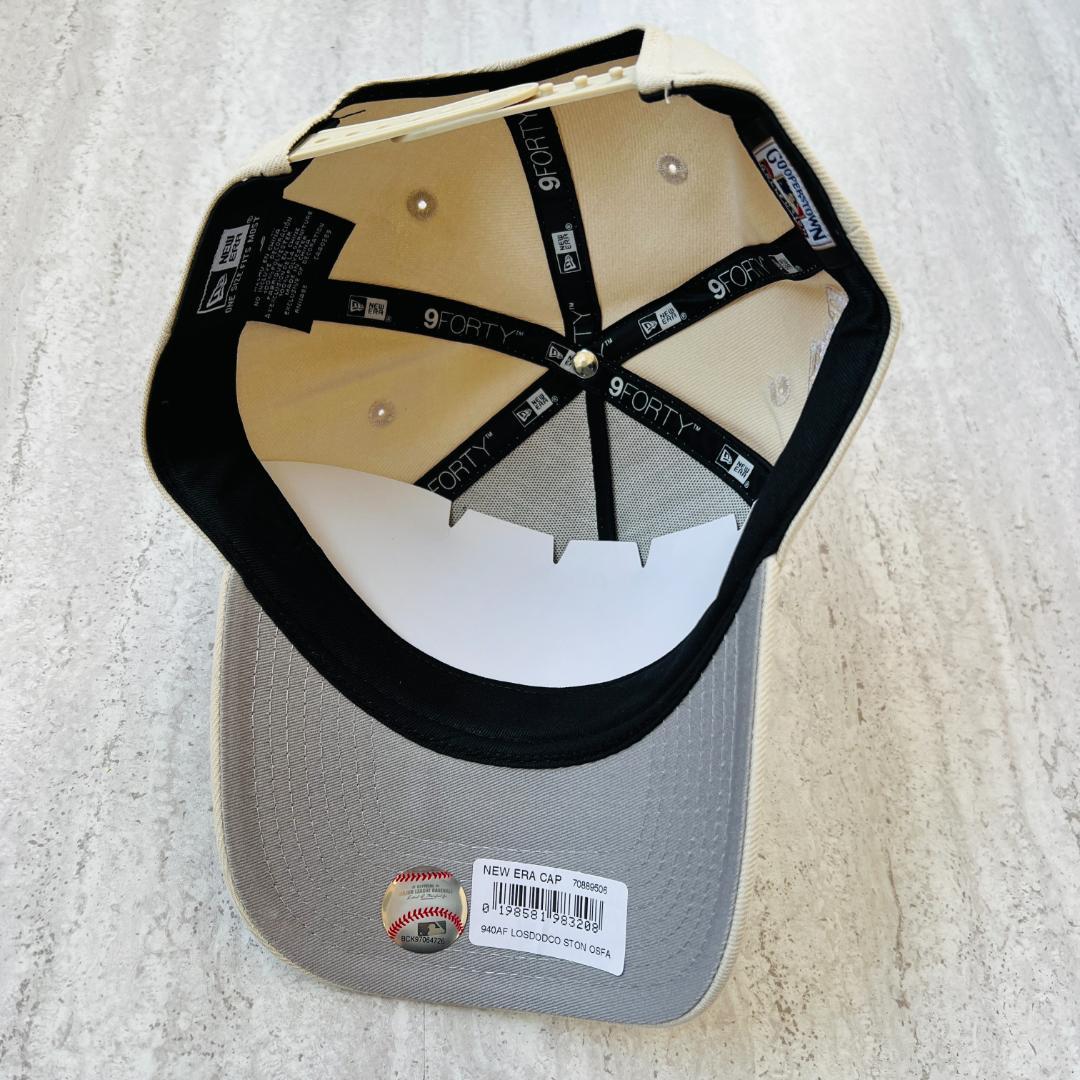 海外限定 LA ニューエラ ドジャース 逆ロゴ ベージュ