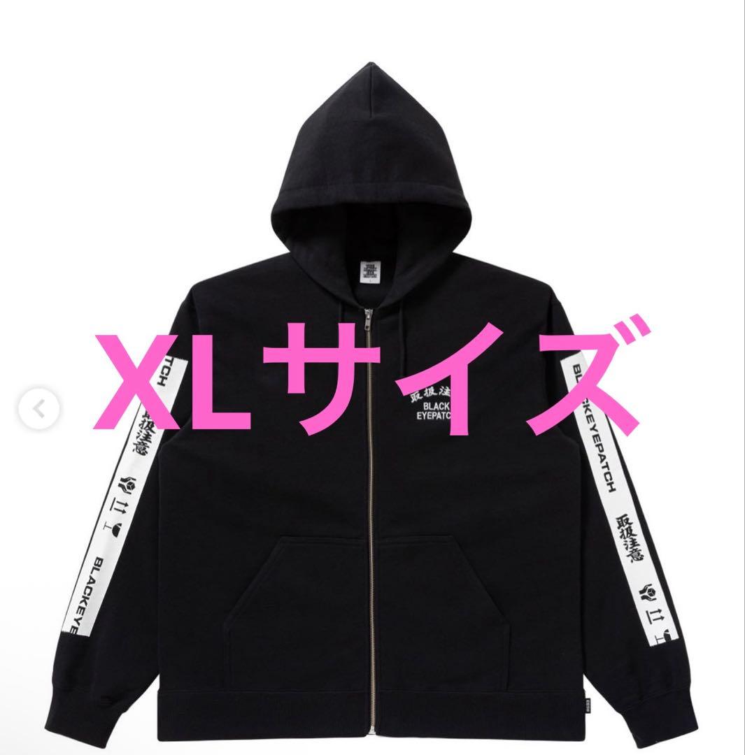 トップス BLACK EYEPATCH HWC TAPED ZIP HOODIE