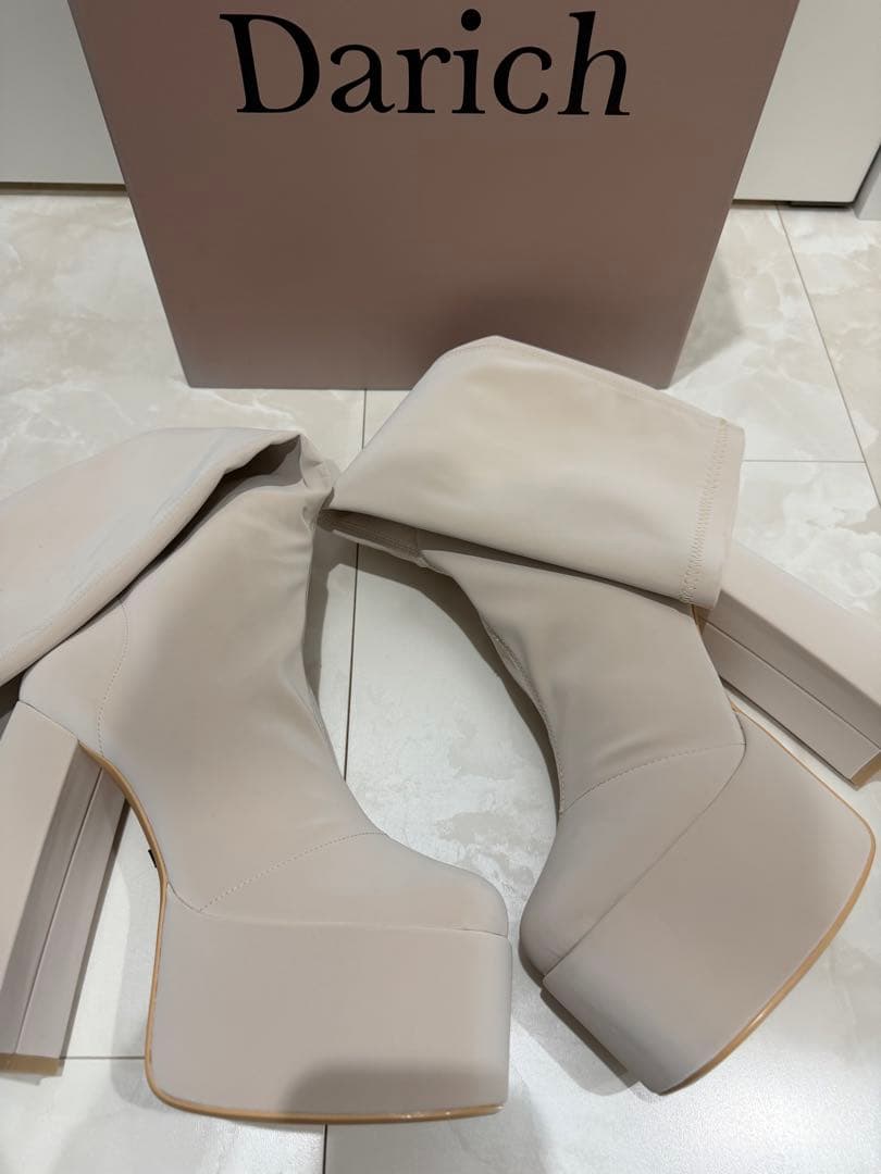 【新品未使用】 Darich ウルトラストレッチレザーロングブーツ L