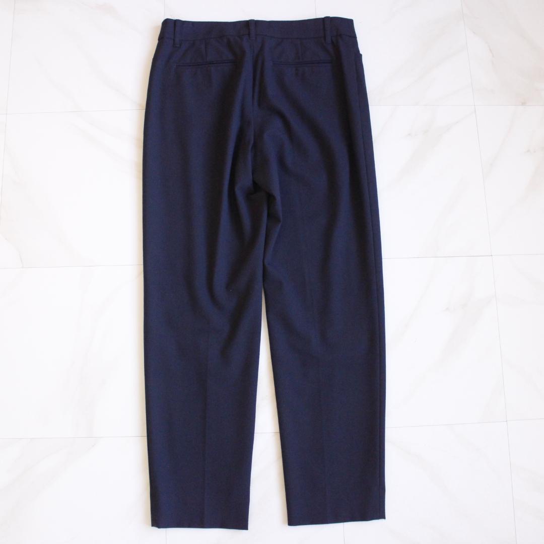 INDIVI ノーカラー セットアップスーツ Lサイズ ネイビー パンツ