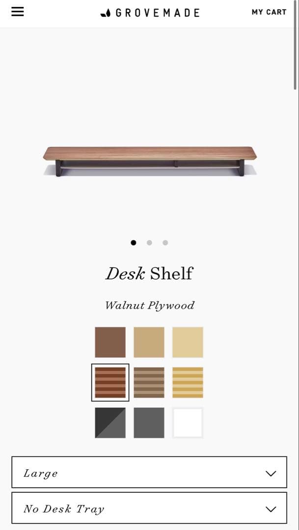 グローブメイド grovemade ウォルナットデスクシェルフL