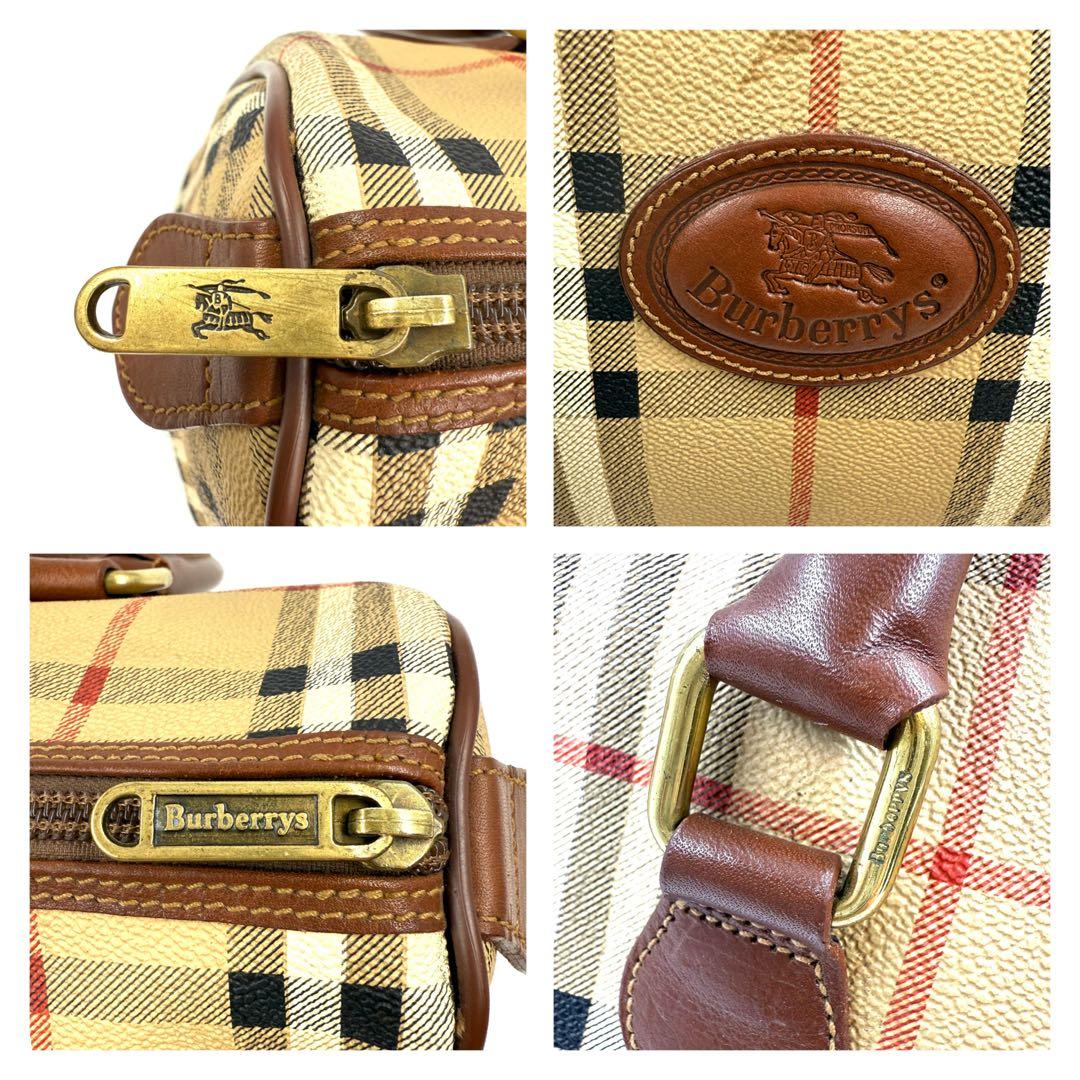 【美品】BURBERRY ノバチェック　ミニボストン　PVCレザー