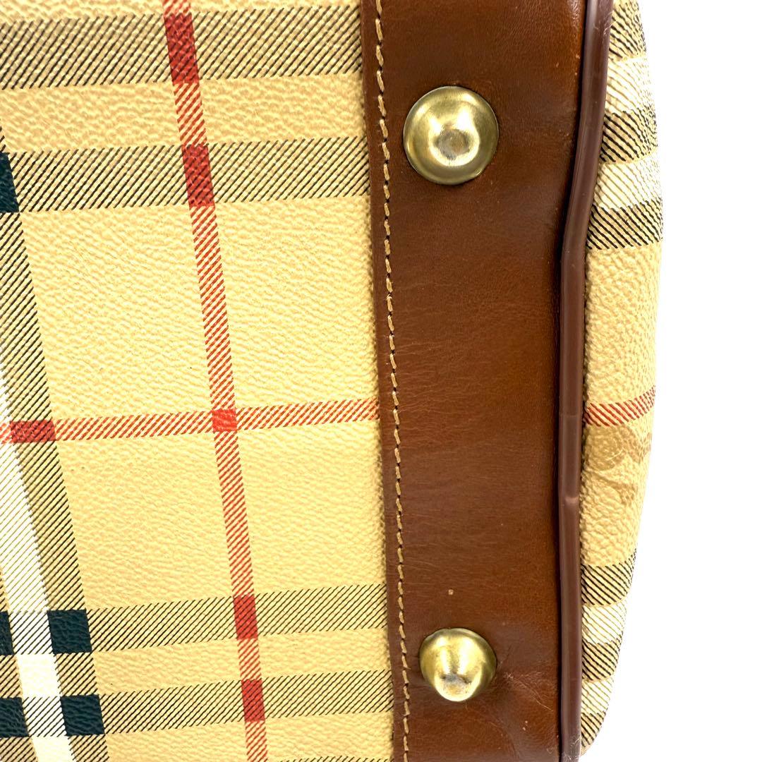 【美品】BURBERRY ノバチェック　ミニボストン　PVCレザー