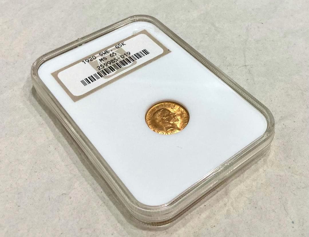 ★★★★やっちゃん★★★★1920年スウェーデン5クローナ金貨★MS65