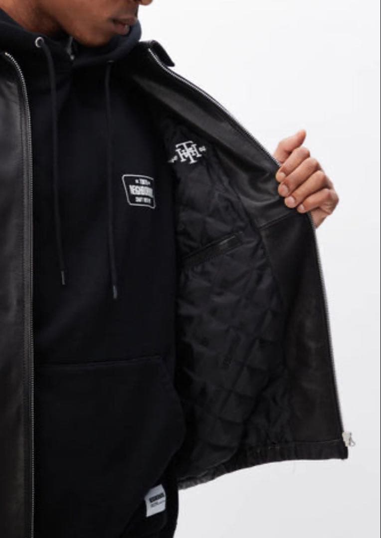 ジャケット・アウター neighborhood leather zip work jacket