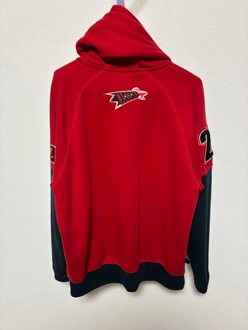 美品JORDANジョーダン メンズWBマービンバーシティ ボタンアップパーカーL