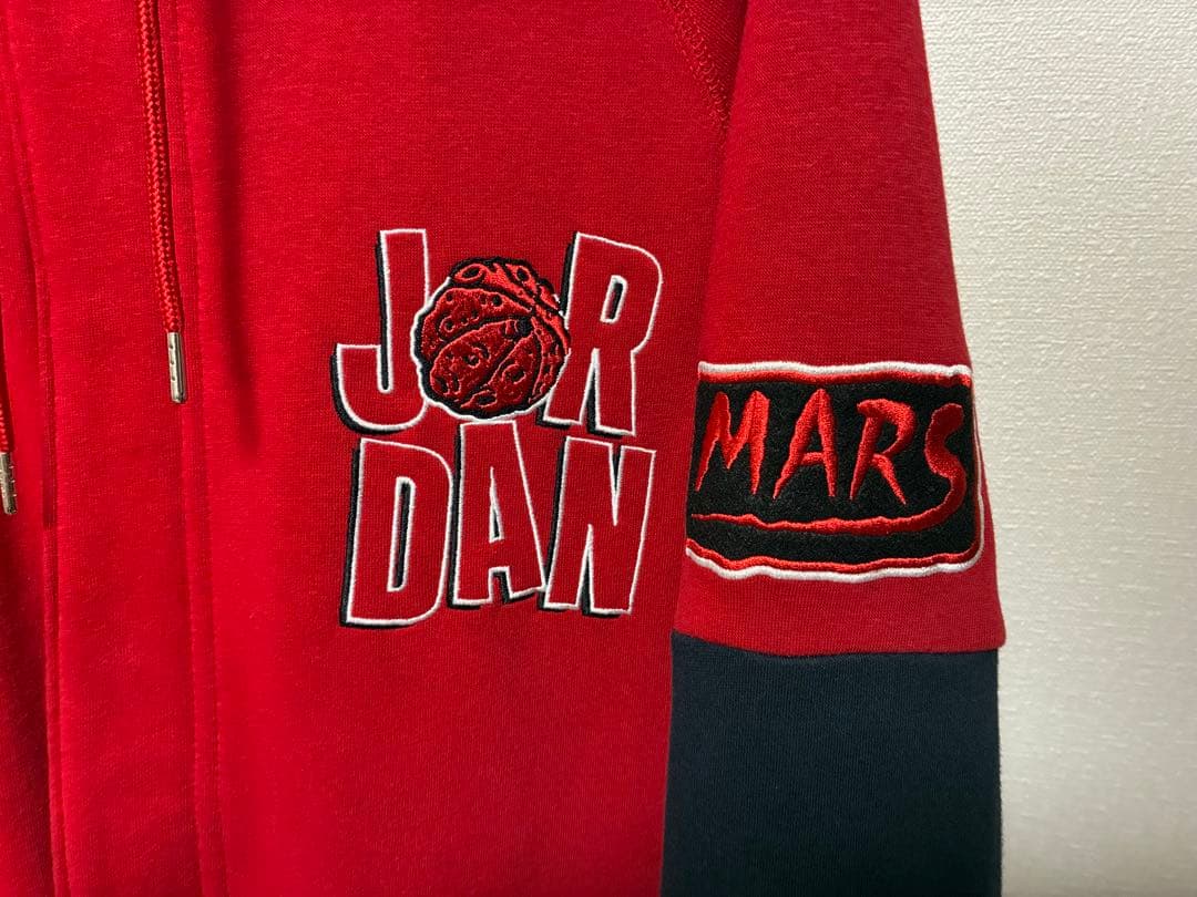 美品JORDANジョーダン メンズWBマービンバーシティ ボタンアップパーカーL