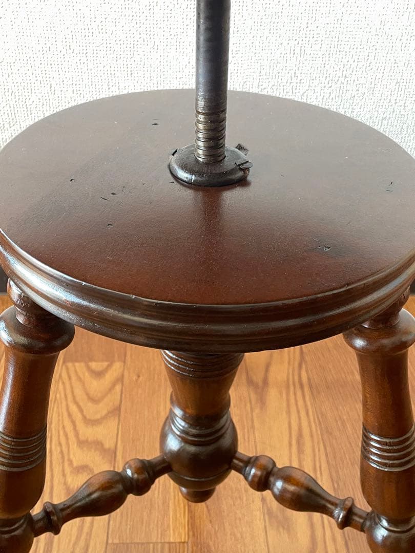 【メンテナンス済み】希少 アンティーク ピアノスツール チェア