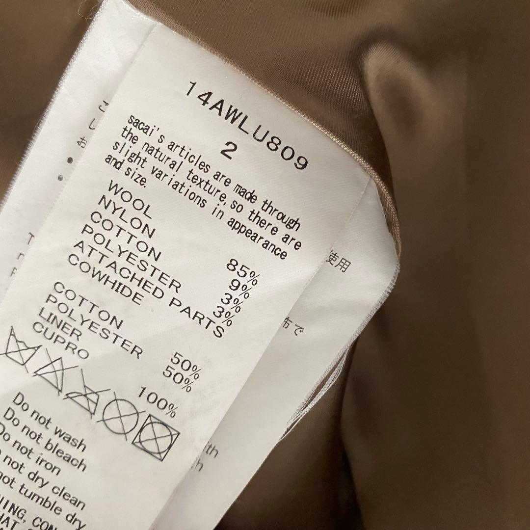 サカイラック sacai luck スタジャン 袖レザー Aライン ロング