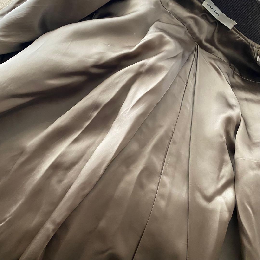 サカイラック sacai luck スタジャン 袖レザー Aライン ロング