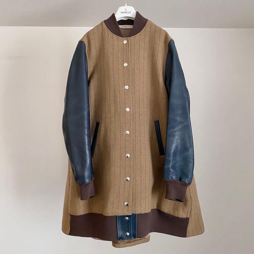サカイラック sacai luck スタジャン 袖レザー Aライン ロング