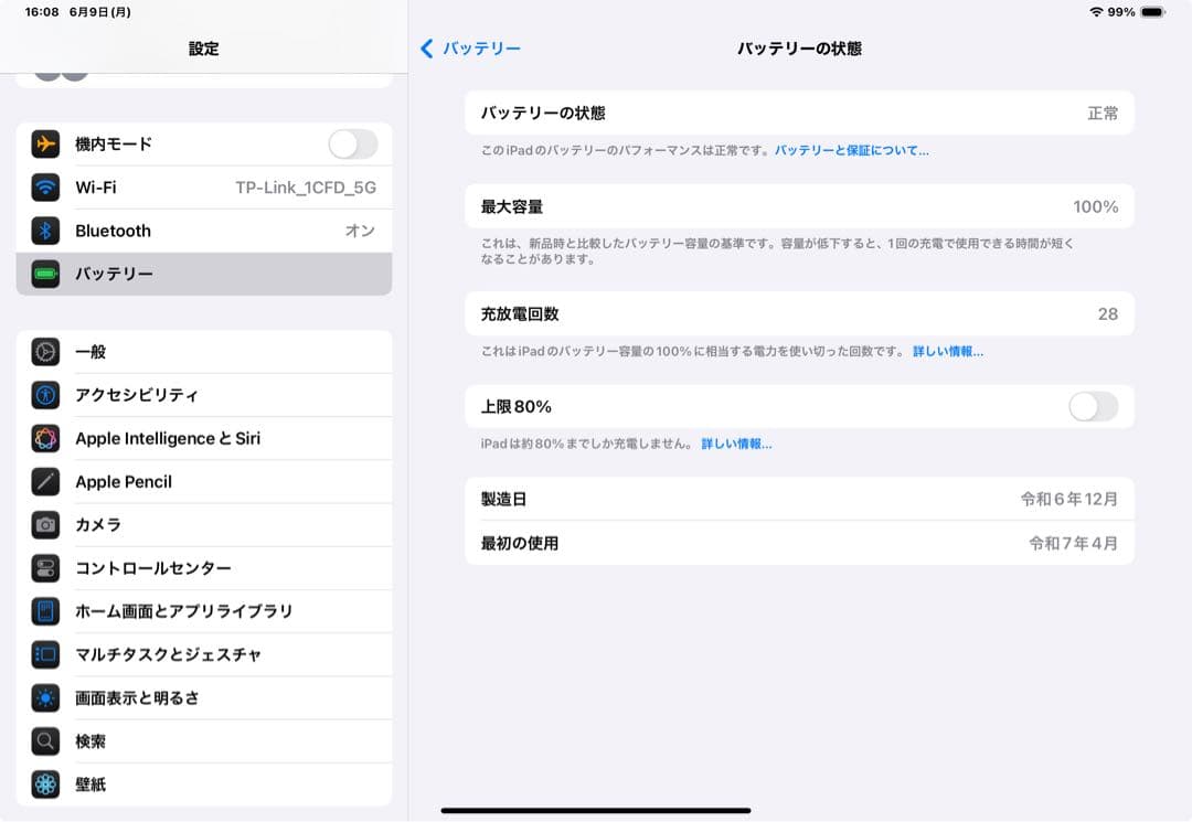 iPad Pro M4 11インチ256GB wi-fiモデル