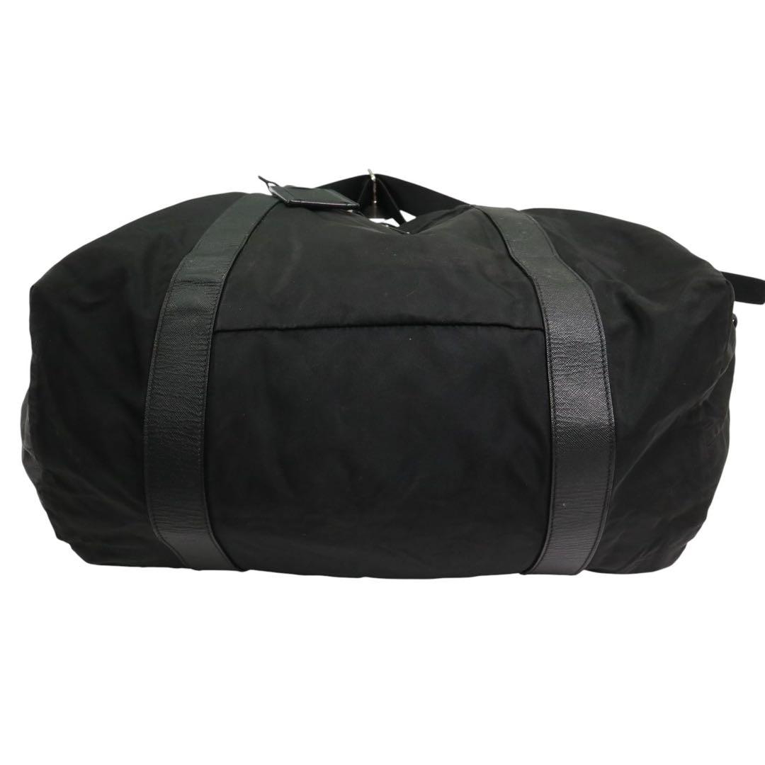 【大容量】PRADA プラダ ボストンバッグ 旅行カバン 三角プレートロゴ　黒