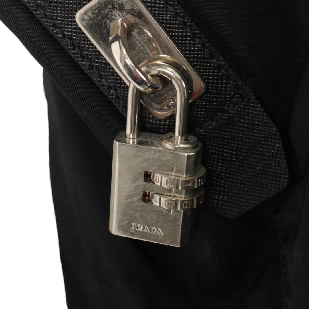 【大容量】PRADA プラダ ボストンバッグ 旅行カバン 三角プレートロゴ　黒