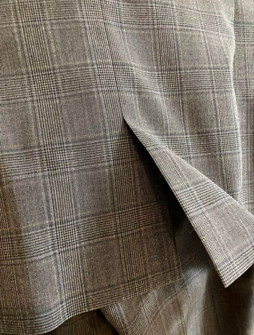 ミワク スーツ セットアップ 茶チェック ダブルジャケット パンツ リラジャケ