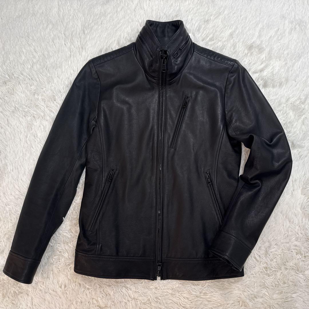 すずたろー 様 AKM シングル レザージャケット ダイヤキルト L WJK.