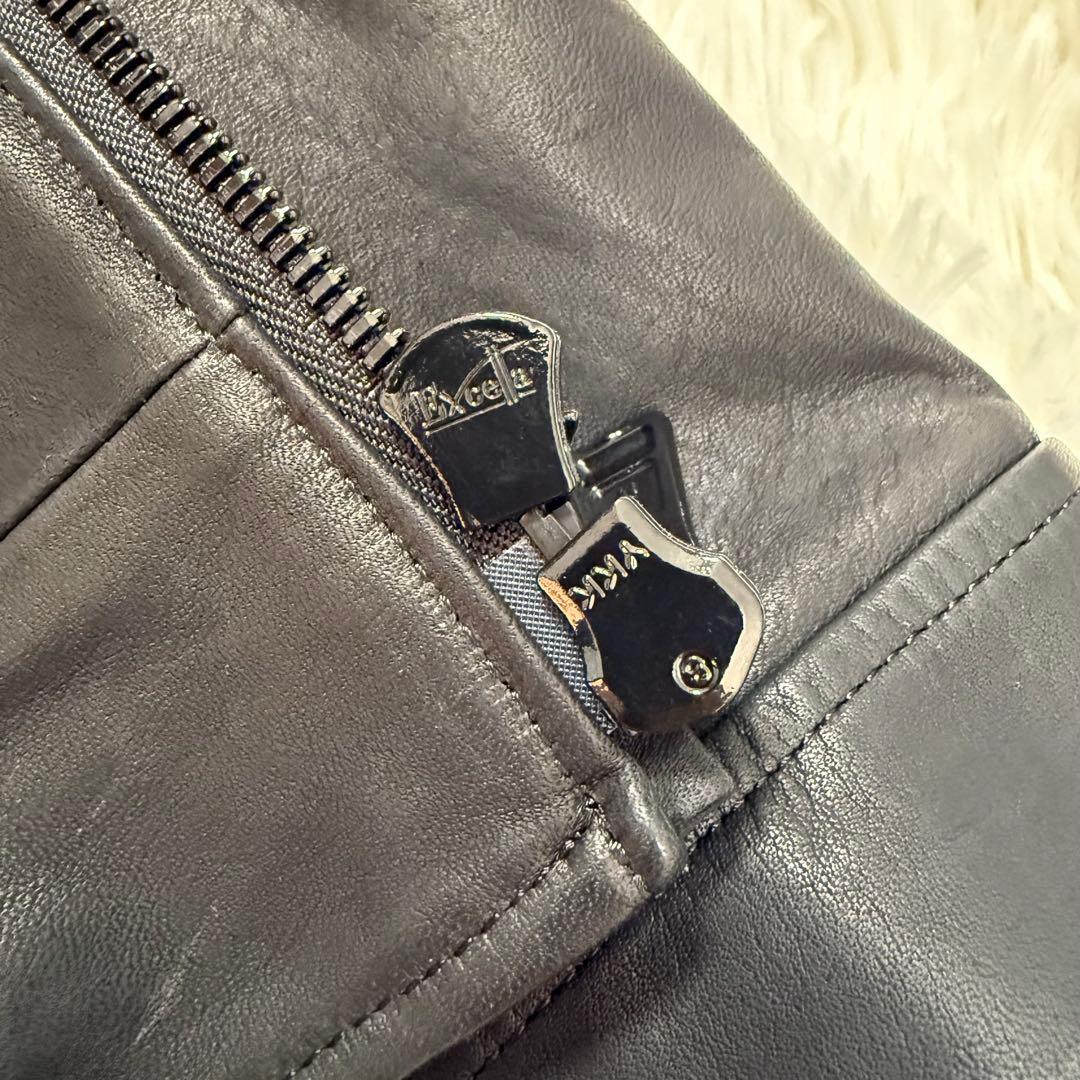 すずたろー 様 AKM シングル レザージャケット ダイヤキルト L WJK.