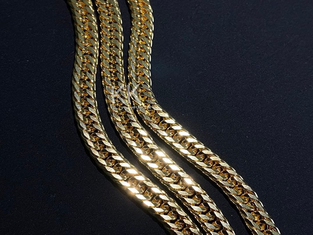 12面トリプル喜平ネックレス　K18コーティング　55CM