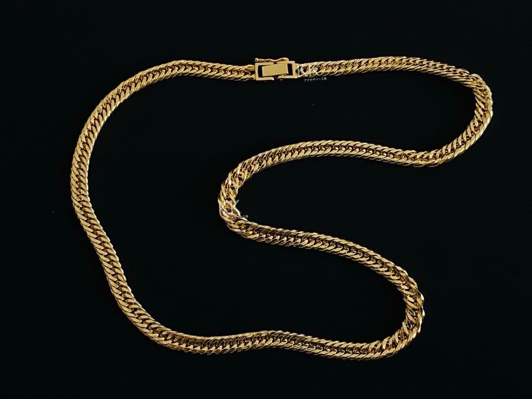 12面トリプル喜平ネックレス　K18コーティング　55CM