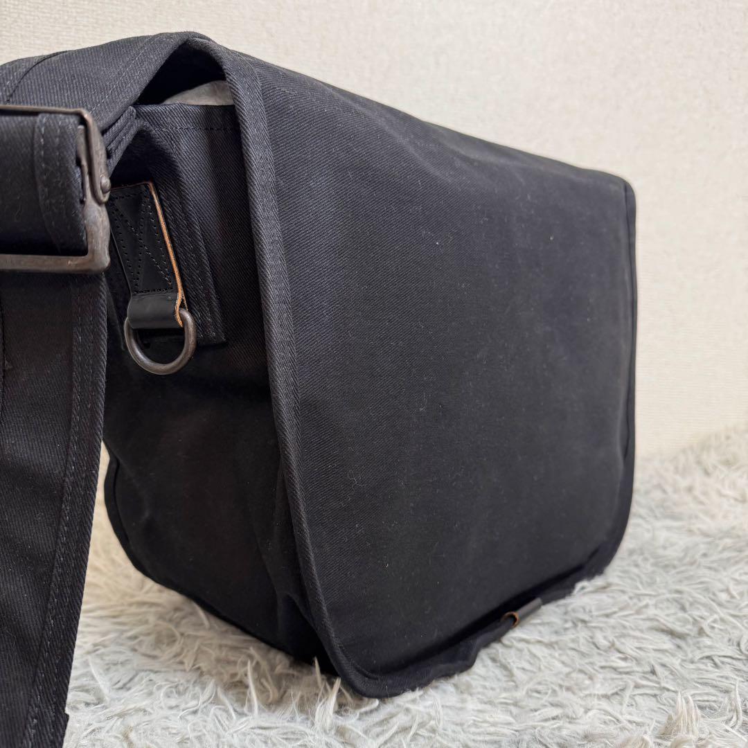 美品 ポーター ステイン メッセンジャーバッグ ショルダーバッグ A4 黒