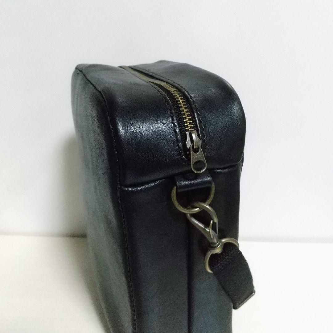 ハンドメイド レザー ショルダーバッグ（ブラック）