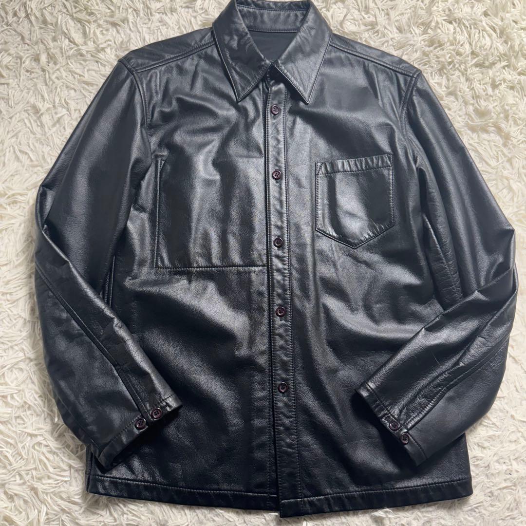 【美品】ヨウジヤマモト A.A.R ダーバン 牛革 シャツ ジャケット 黒 M