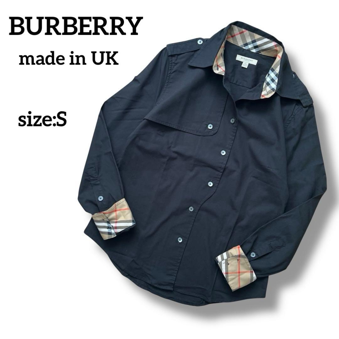 英国製　BURBERRY LONDON トレンチデザインシャツ ノバチェック S