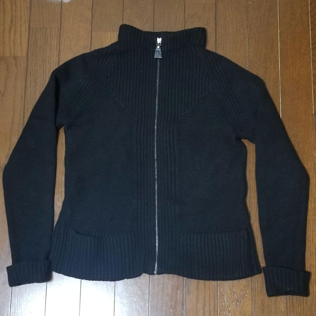 エルメス　モックネックジップニット　カシミアウール　ブラック　サイズ34