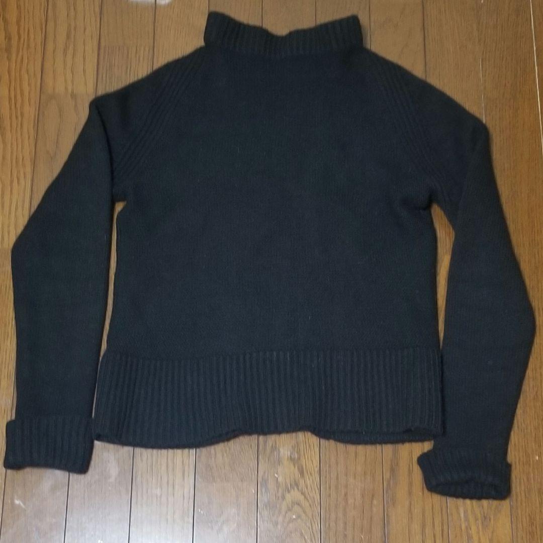 エルメス　モックネックジップニット　カシミアウール　ブラック　サイズ34