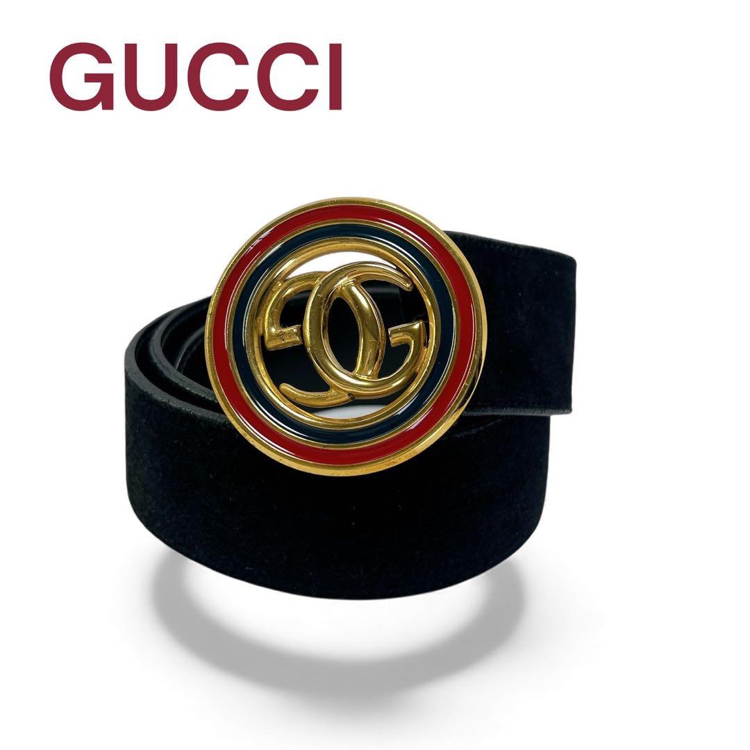 GUCCI グッチ オールドグッチ レザー ベルト ブラック