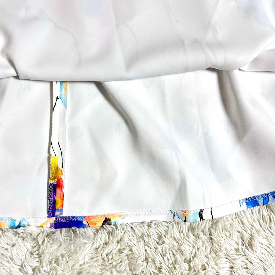 新品⭐️3.1万 ヴィヴィアンタム 水彩画 スカート 花柄 40 白 フレア 希少