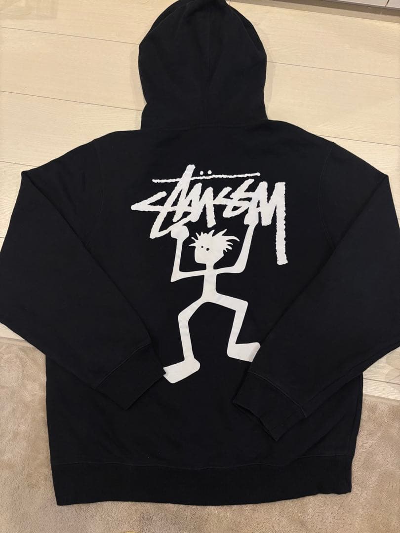 Stussy ウォーリアーマン シャドーマン フードパーカー ブラック