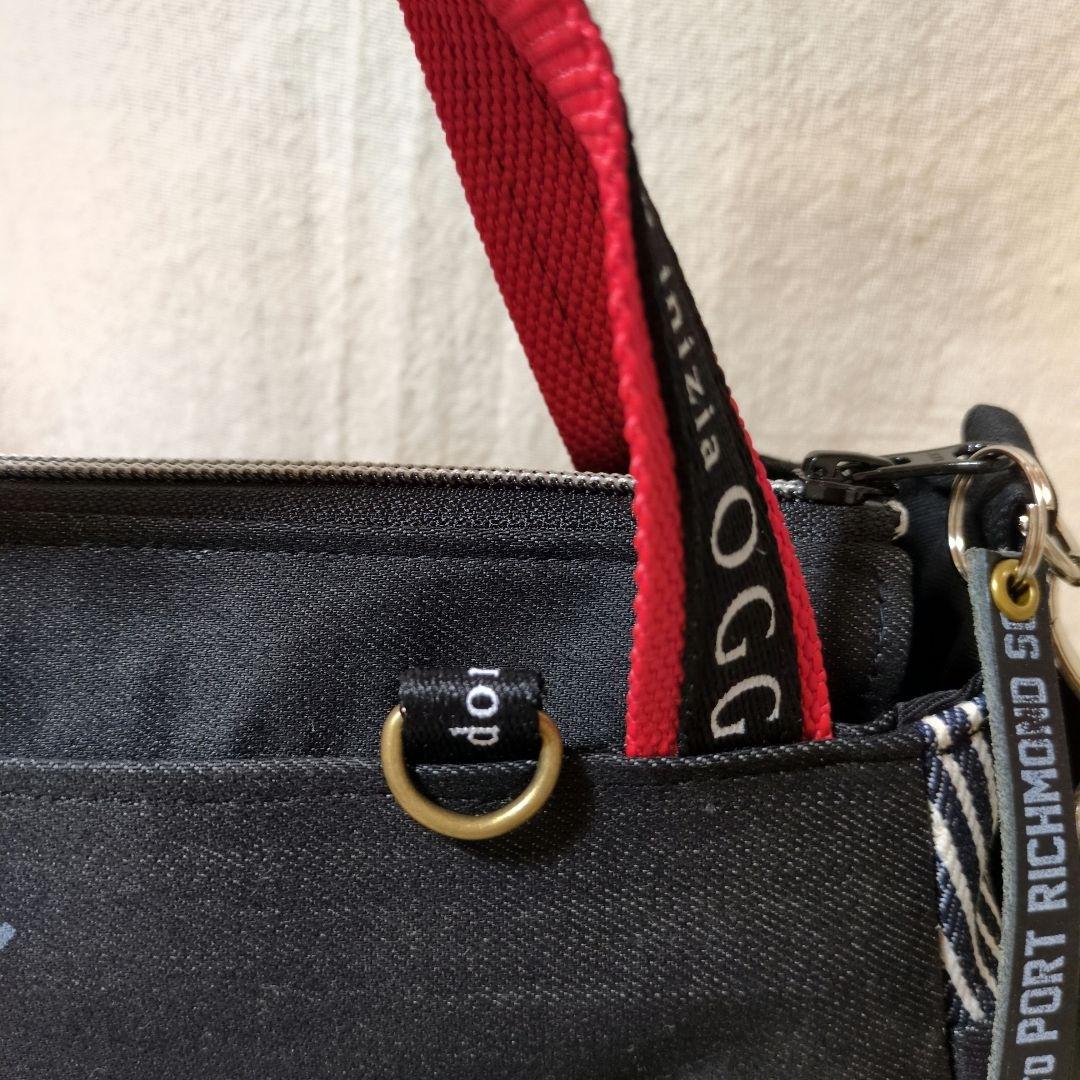 411 デニムリメイクバック　だるま型　大　ファスナー開閉　ベルト付き　3way