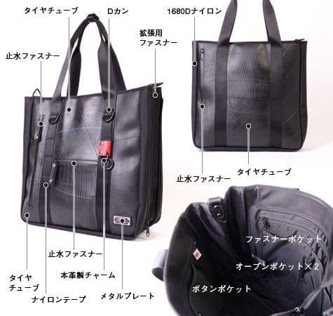 SEAL シール トートバッグ エクスパンダブル ネイビー タイヤ