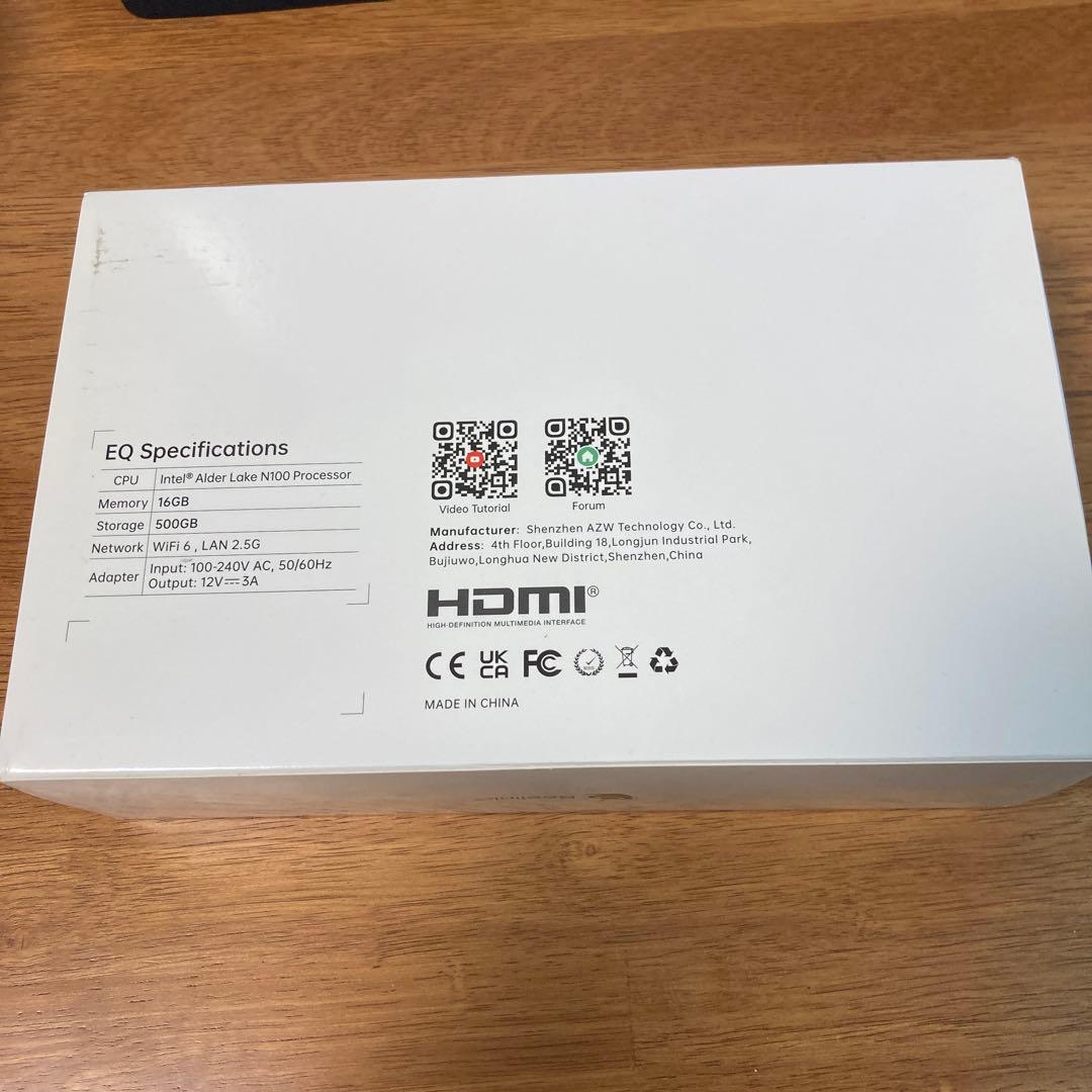 ミニPC Beelink Mini PC EQ12 N100