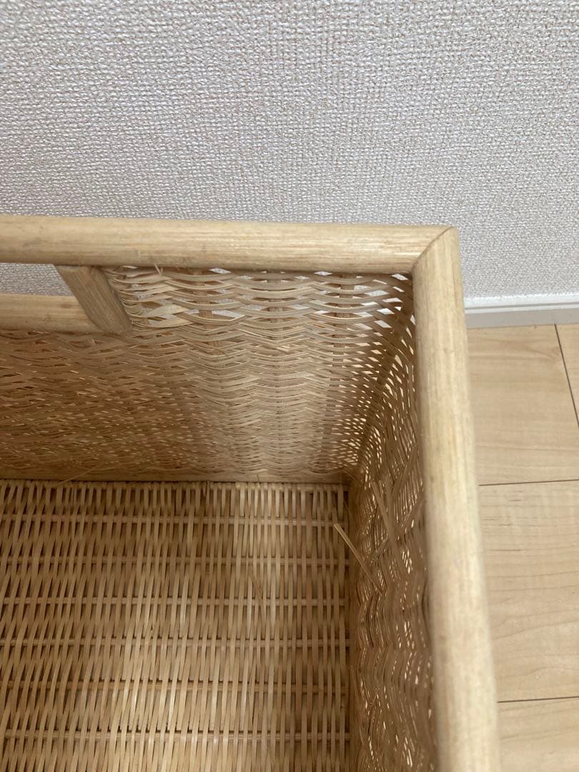 【廃盤品】無印良品　重なるラタンバスケット　シリーズ　ブリ材角型バスケット特大