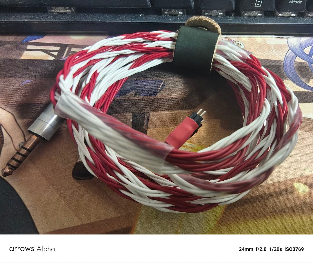 自作のイヤホンケーブル 2pin 4.4mm