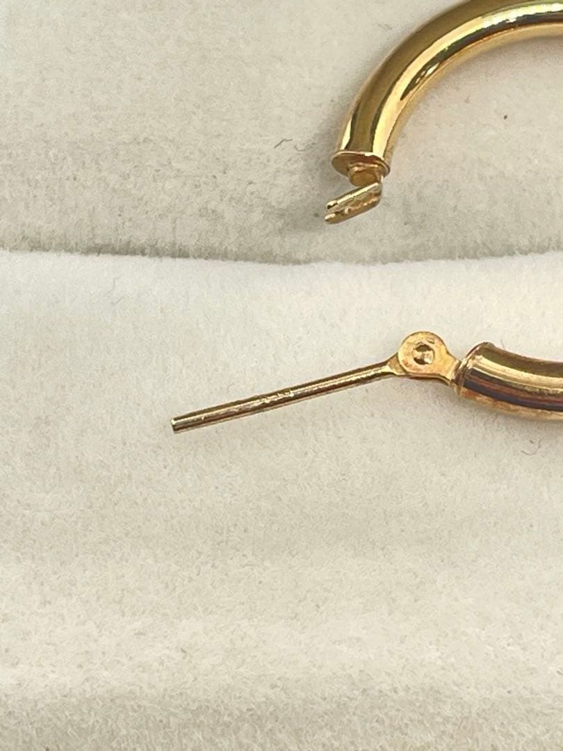 K18フープピアス 0.64g イヤリングK18刻印あり リユース品