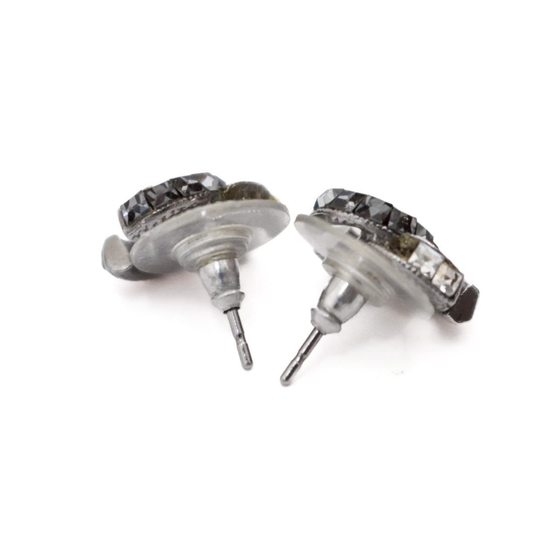 CHANEL シャネル ピアス 14P ココマーク シルバー×ブラック　 903