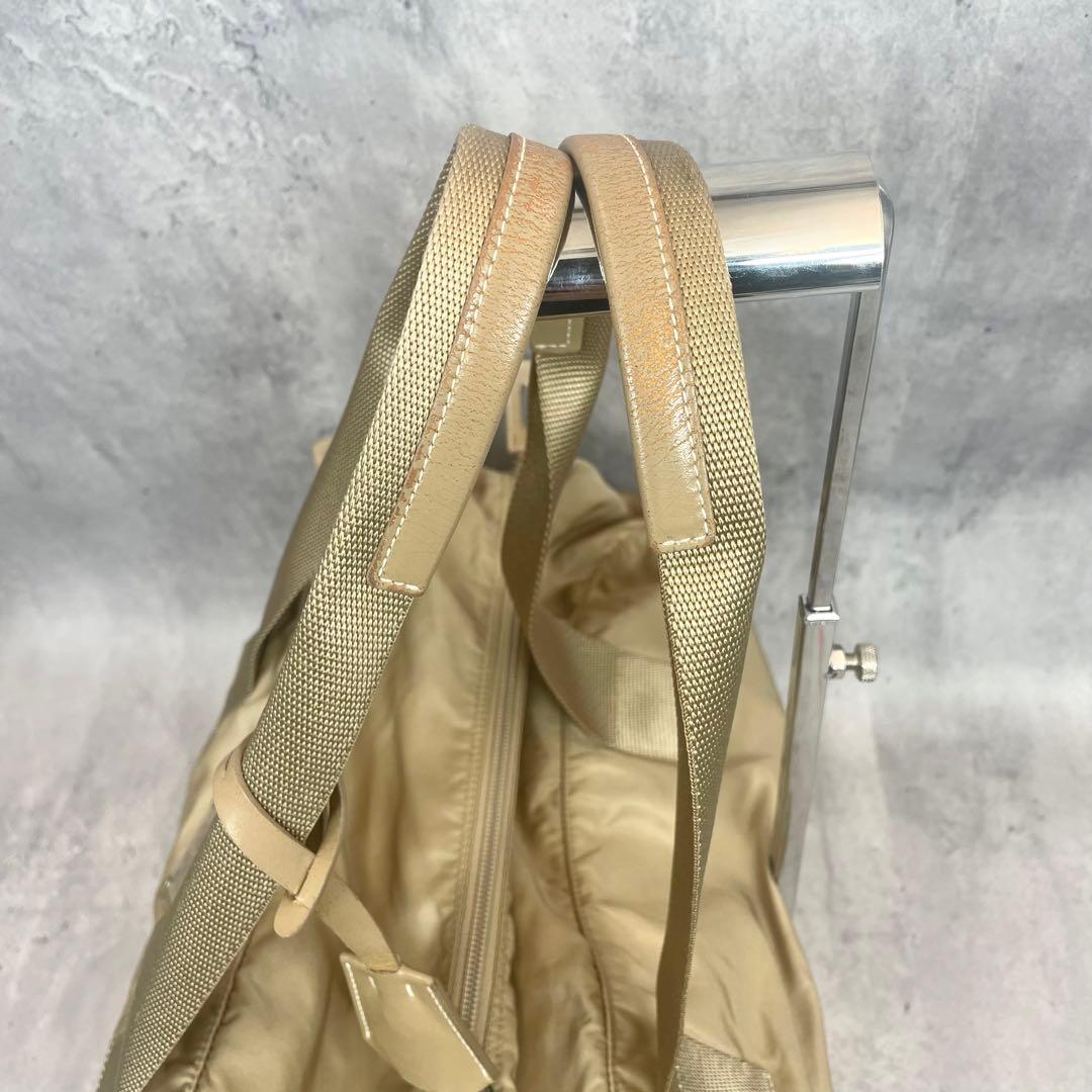 【専用✨】 PRADA ボストンバッグ テスート 三角ロゴ ベージュ 鍵付