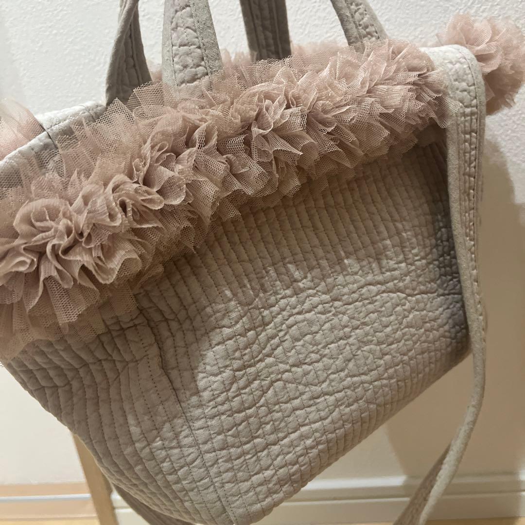 期間限定値下げ中ROSEAURA チュールヌビバッグ hinaコラボ　ベージュ