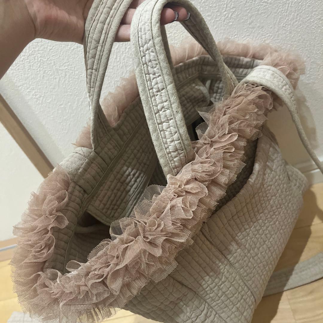 期間限定値下げ中ROSEAURA チュールヌビバッグ hinaコラボ　ベージュ