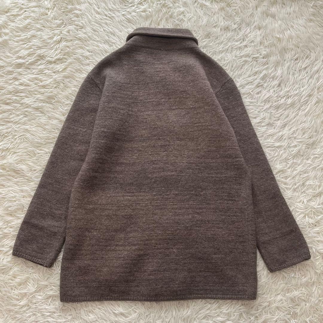 45R フロートアルパカ縮絨ハーフコート ダッフルコート ブラウン