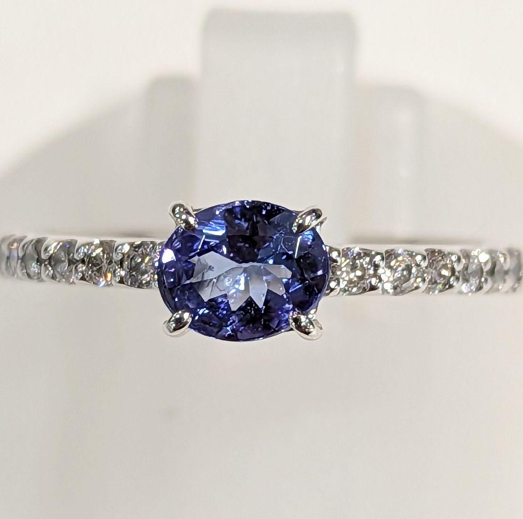 Ｋ18WG/タンザナイト/ダイヤモンドリング