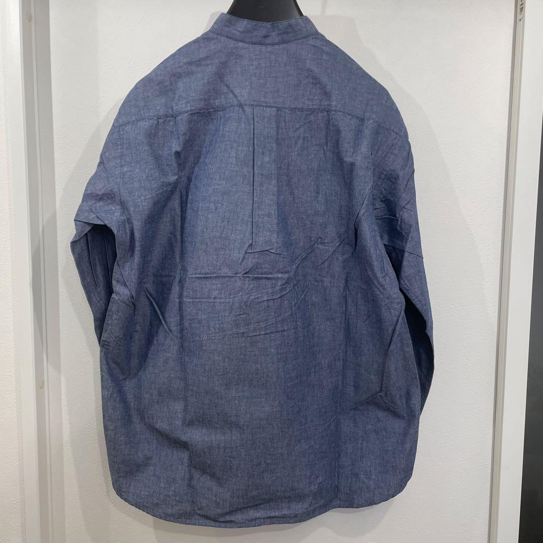 デッドストック　グッドイナフ シャンブレー　ノーカラーシャツ　ネイビー　Ｍ