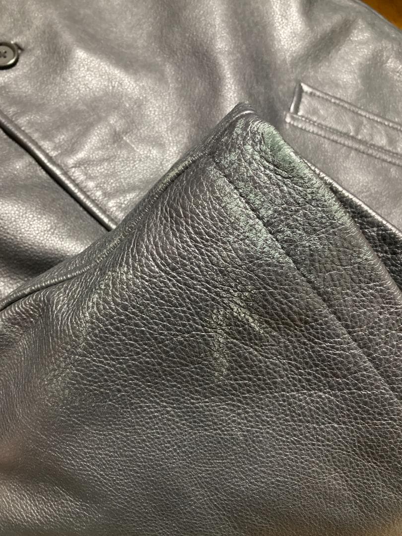 [90s-00s GAP] 野村訓一着用 紺タグ レザーカーコート XS 牛革