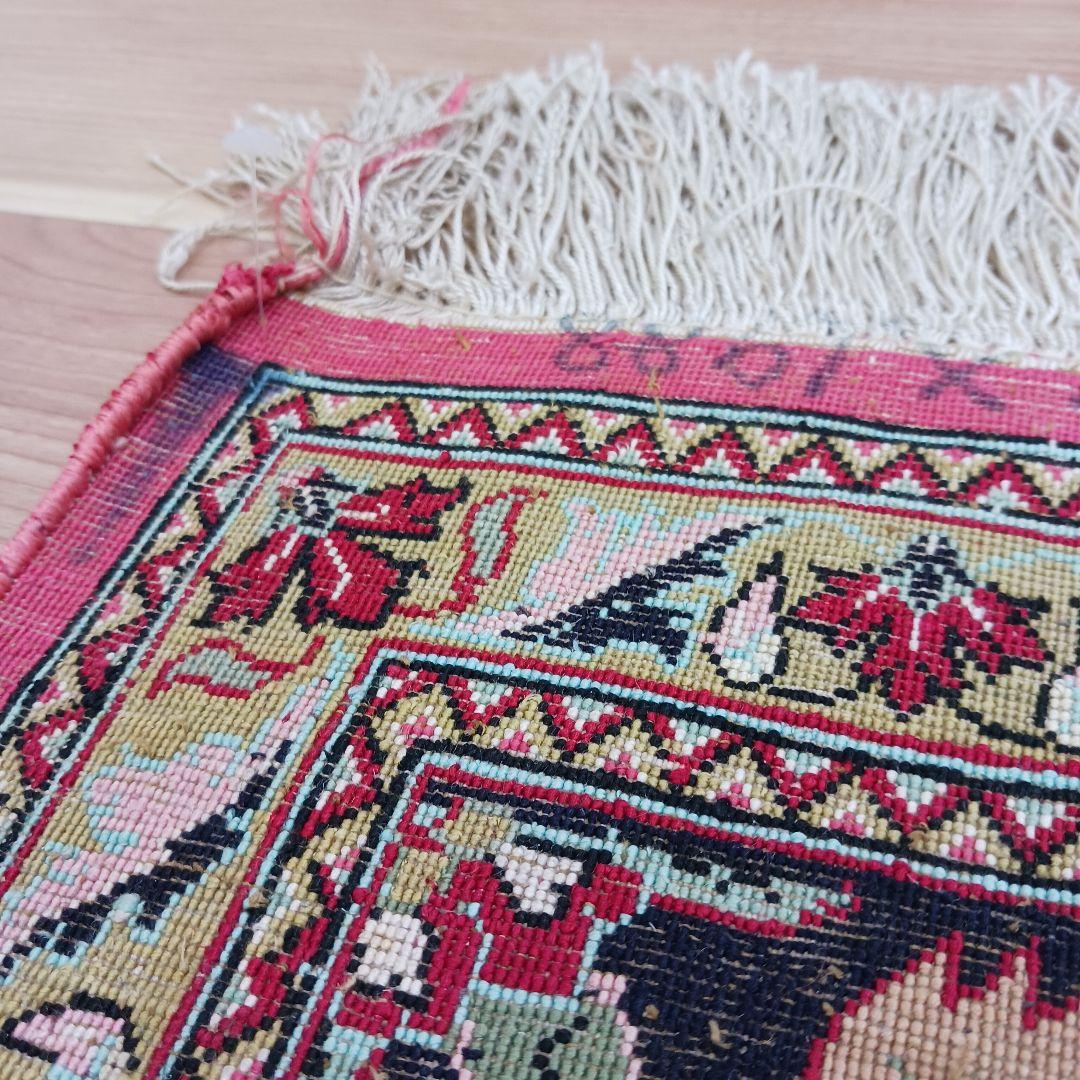 Y3009 ペルシャ絨毯 クム産 シルク100% 手織り81万ノット