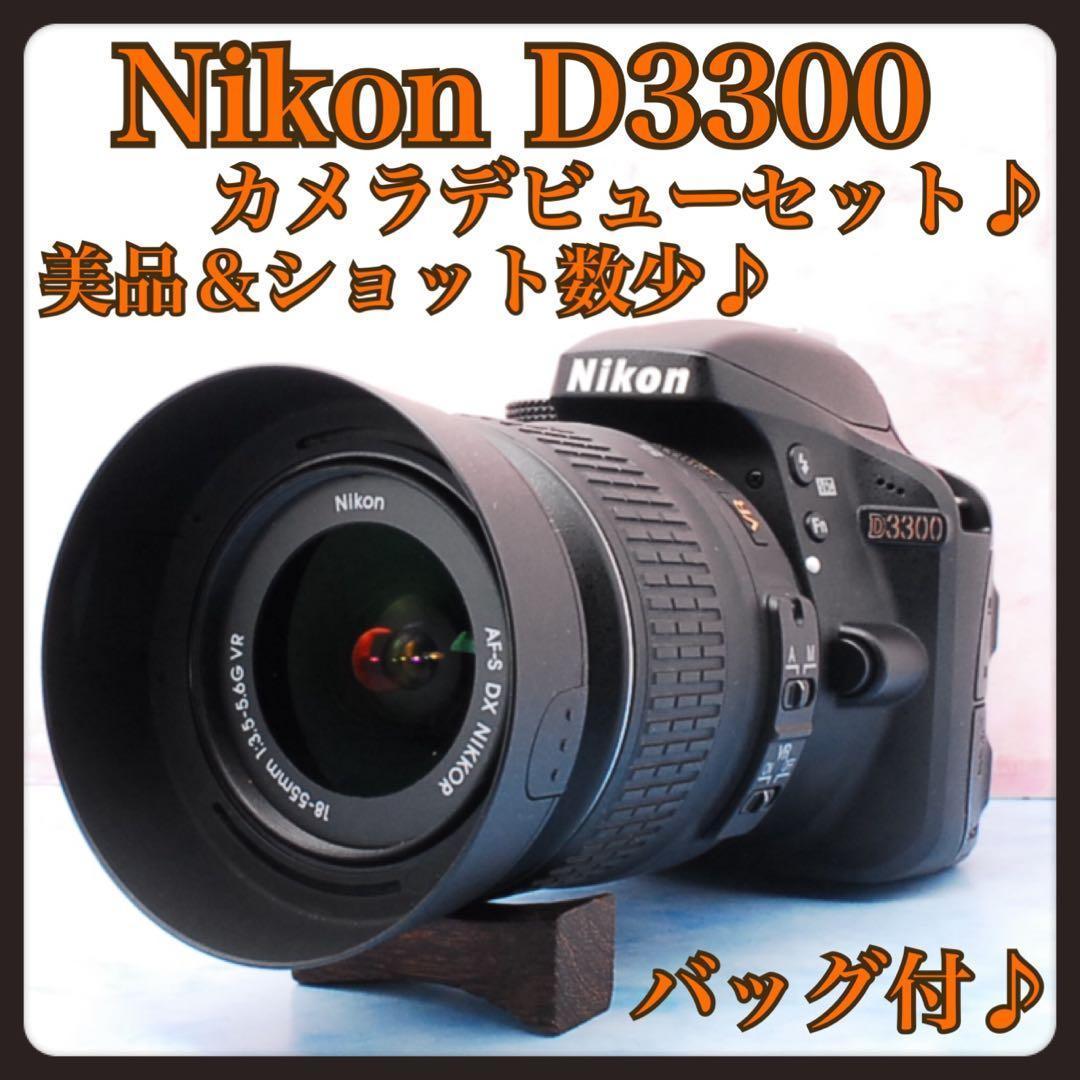 ニコン D3300☆一眼レフカメラ☆バッグ付☆美品＆S数少☆初心者向け