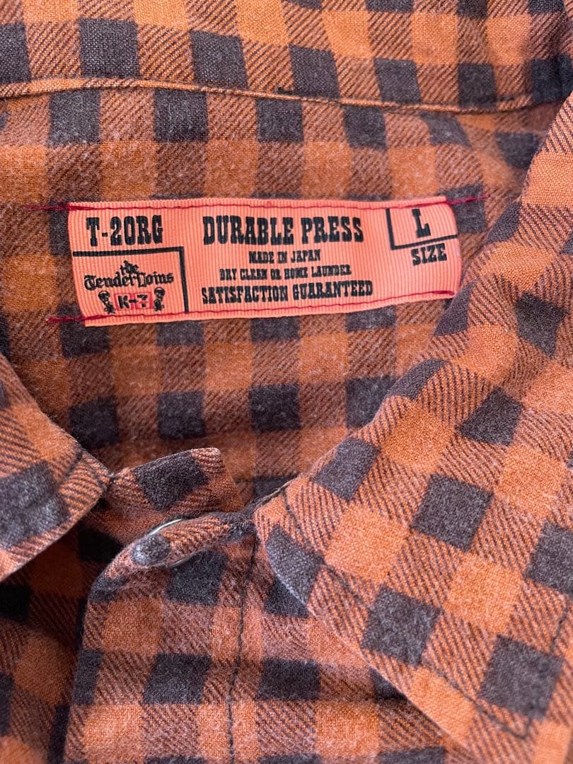 テンダーロイン　ネルシャツ Ｌサイズ　オレンジ　フランネルシャツ