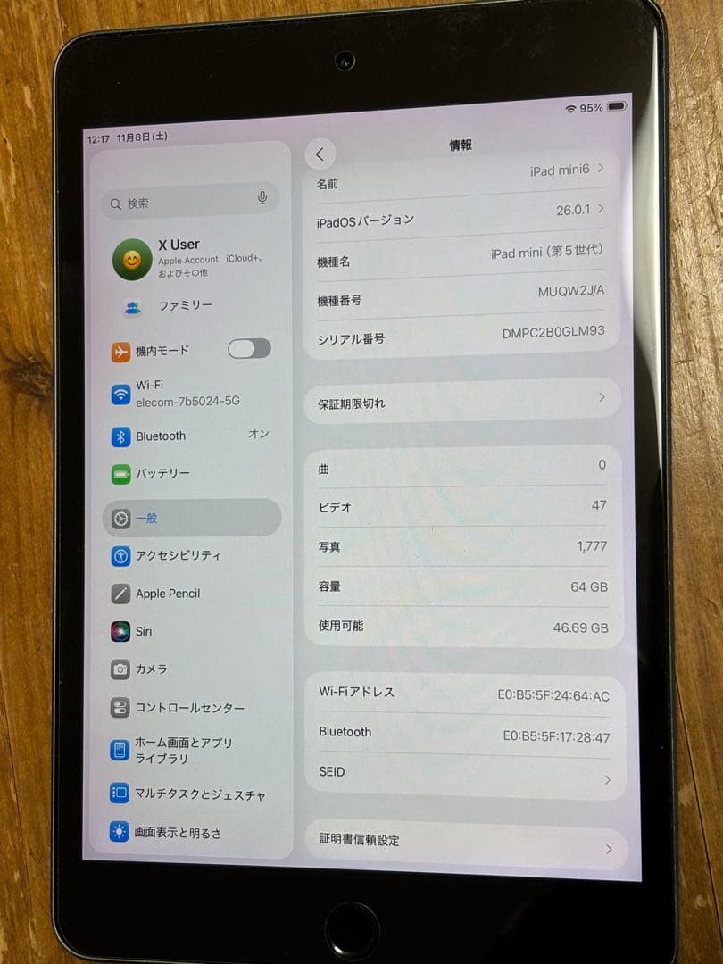 バ*ク様 iPad mini 第5世代 2019 64GB スペースグレイ Wi
